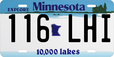 MN license plate 116LHI