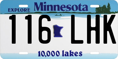 MN license plate 116LHK