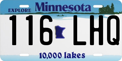 MN license plate 116LHQ