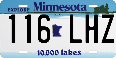 MN license plate 116LHZ