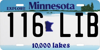 MN license plate 116LIB