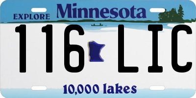 MN license plate 116LIC