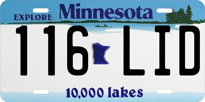 MN license plate 116LID