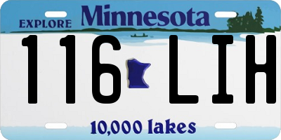 MN license plate 116LIH