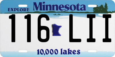 MN license plate 116LII