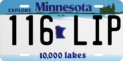 MN license plate 116LIP