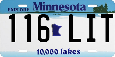 MN license plate 116LIT