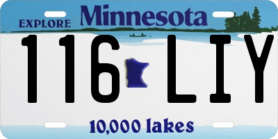 MN license plate 116LIY