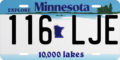 MN license plate 116LJE