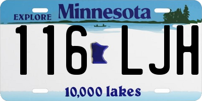 MN license plate 116LJH