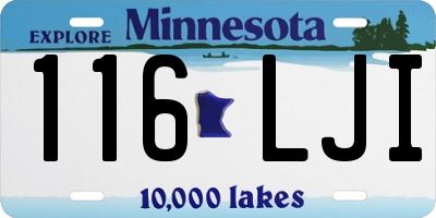 MN license plate 116LJI