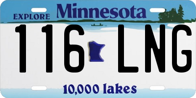 MN license plate 116LNG
