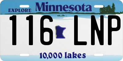 MN license plate 116LNP