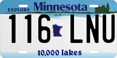 MN license plate 116LNU