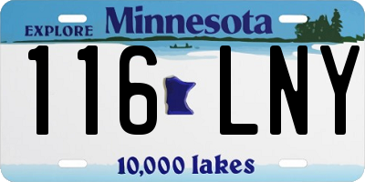 MN license plate 116LNY