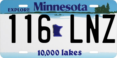 MN license plate 116LNZ