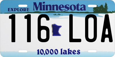 MN license plate 116LOA