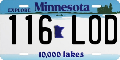 MN license plate 116LOD