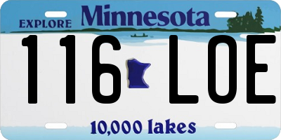 MN license plate 116LOE