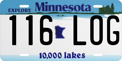 MN license plate 116LOG