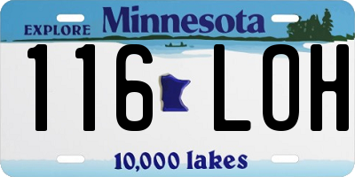 MN license plate 116LOH