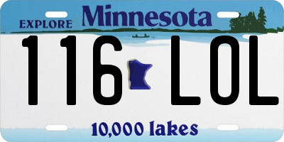 MN license plate 116LOL