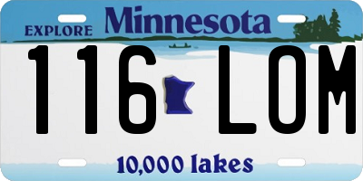 MN license plate 116LOM
