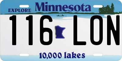 MN license plate 116LON