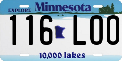 MN license plate 116LOO