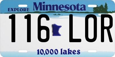 MN license plate 116LOR