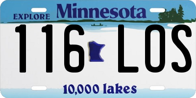 MN license plate 116LOS