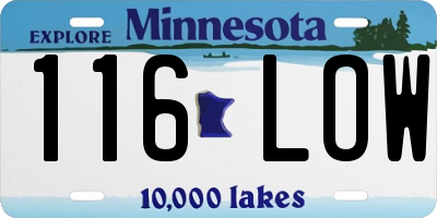 MN license plate 116LOW