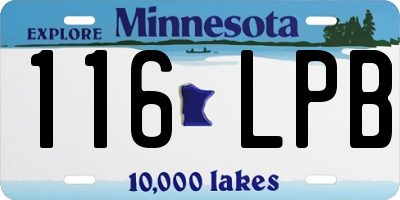 MN license plate 116LPB