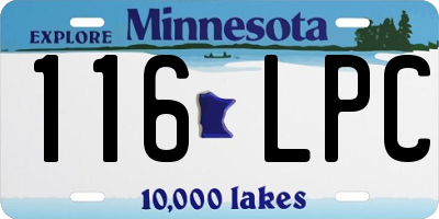 MN license plate 116LPC