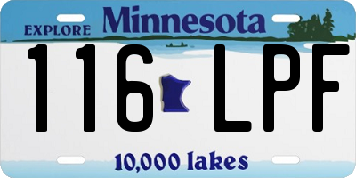 MN license plate 116LPF