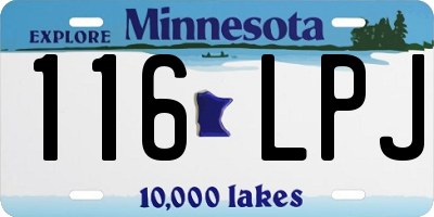 MN license plate 116LPJ