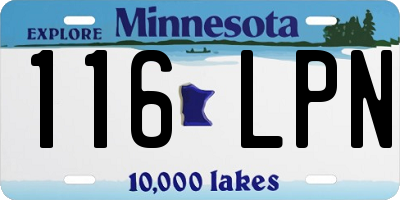 MN license plate 116LPN