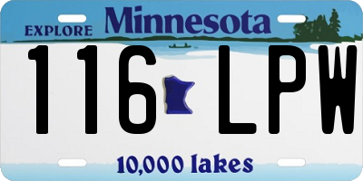 MN license plate 116LPW