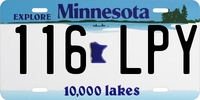 MN license plate 116LPY
