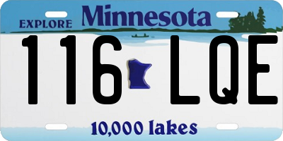 MN license plate 116LQE