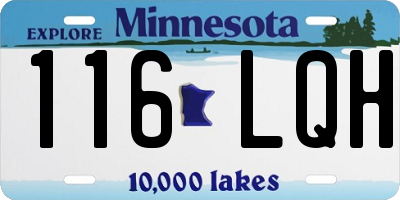 MN license plate 116LQH