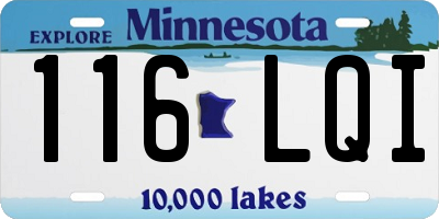 MN license plate 116LQI