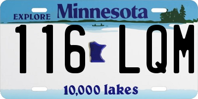 MN license plate 116LQM