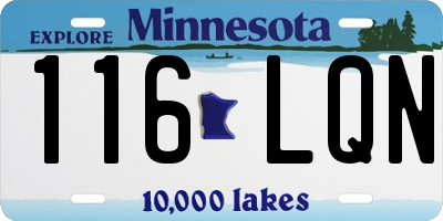 MN license plate 116LQN