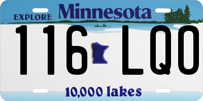 MN license plate 116LQO