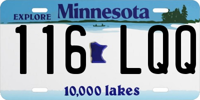 MN license plate 116LQQ