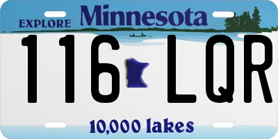 MN license plate 116LQR