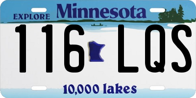 MN license plate 116LQS