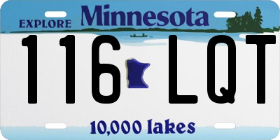 MN license plate 116LQT