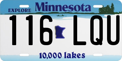 MN license plate 116LQU